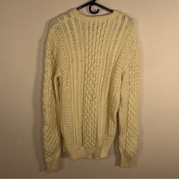 VINTAGE PENDLETON CREAM PURE WOOL MENS SWEATER XL MADE IN USA ACADEMIA - Picture 4 of 10